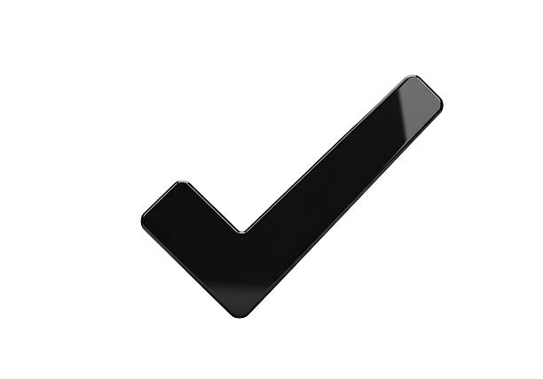 Isolated Black Check Mark Symbolizing Approval or Success