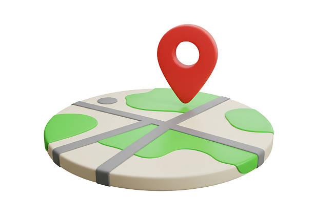 Isolated Map with Location Pin Symbolizing Travel and Navigation