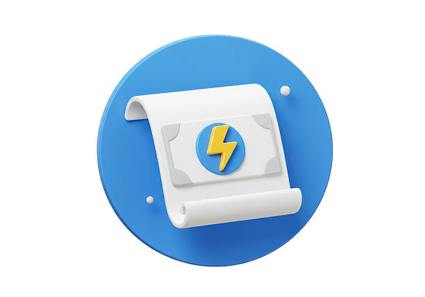 istock Isolated Electricity Bill Icon with Lightning Bolt Symbol 2228659955