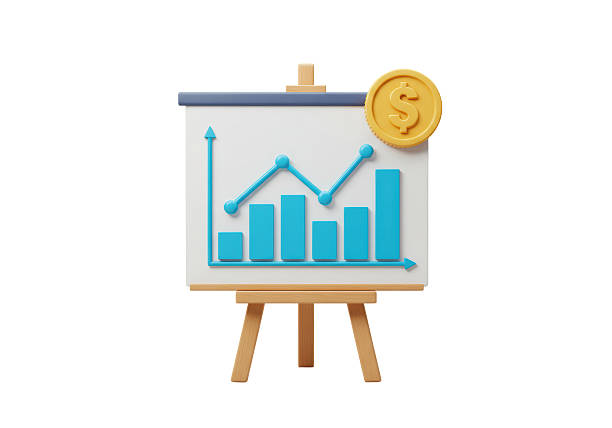 Business Graph on Orange Background