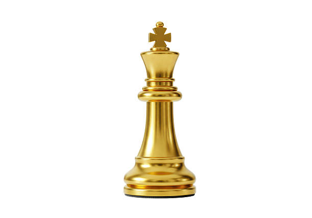 istock Isolated Gleaming Golden Chess King Piece 2228660029