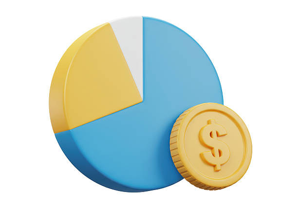 istock Isolated Financial Pie Chart with a Gold Dollar Coin 2228660042