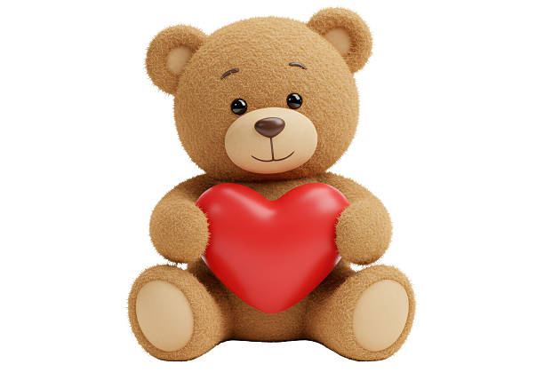 istock Isolated Cute Teddy Bear Holding a Red Heart 2228660095
