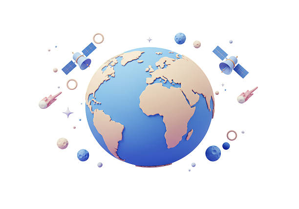 Earth with digital data grid