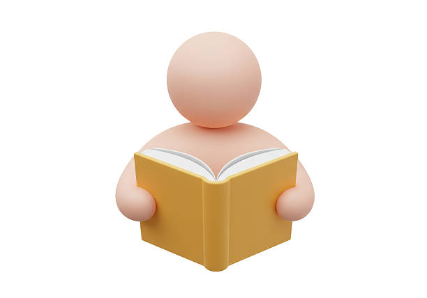 Isolated Person Reading an Open Book Education