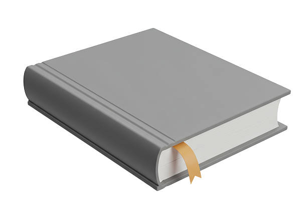 Isolated Gray Book with Bookmark Detail