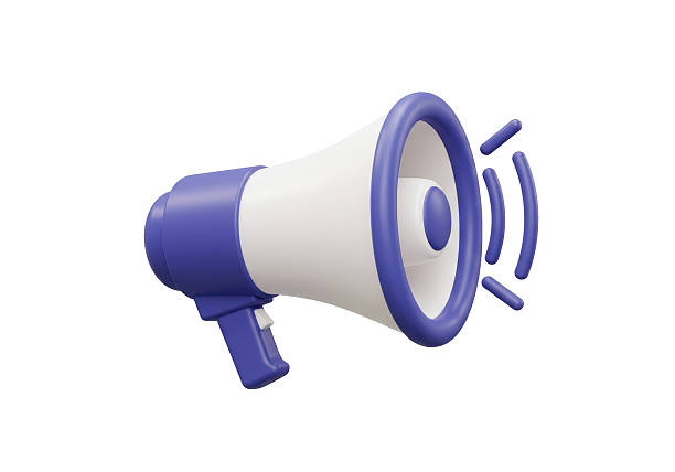 istock Isolated White and Blue Megaphone Announcing News and Communication 2228660902