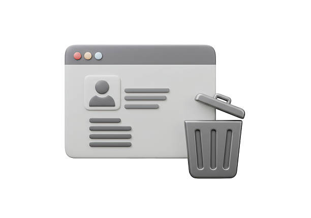 Isolated Profile Page with Trash Can Suggesting Data Deletion and Privacy