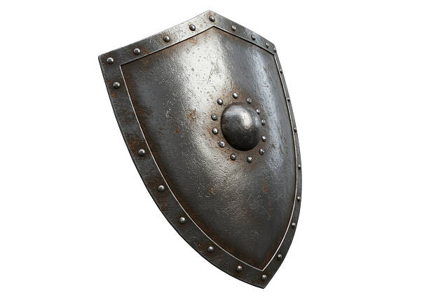 istock Isolated Medieval Steel Shield Tarnished Texture 2228667263