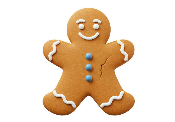 istock Isolated Cheerful Gingerbread Man with Blue Buttons 2228667812