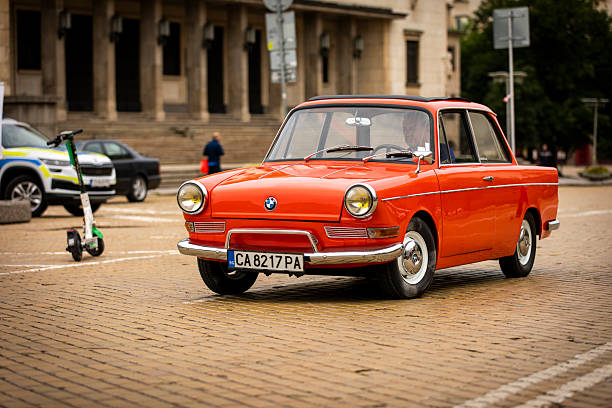 Sofia, Bulgaria - May 31, 2025: Parade of old retro cars at Spring Retro Parade in Sofia, Bulgaria, retro car BMW 700 Luxus, 1964
