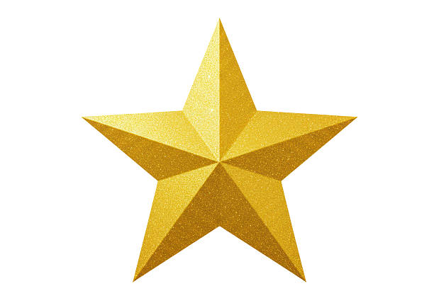 Isolated Golden Glittering Star Decoration