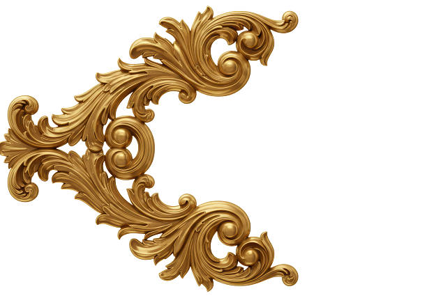 istock Isolated Golden Baroque Ornament for Decorative Design 2228670893