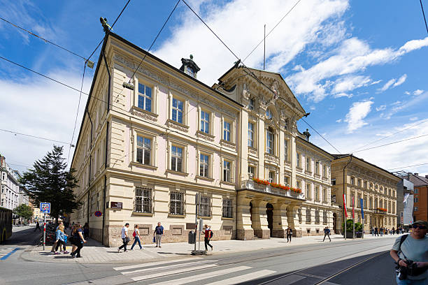 Innsbruck, Austria. July 31, 2025. External view of the Tyrolean State Parliament building in the city center