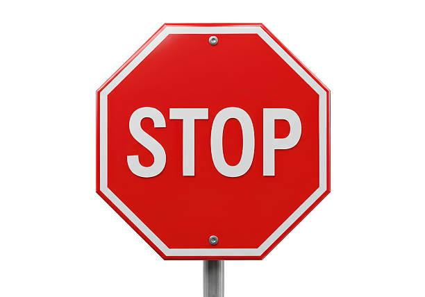 istock Isolated Classic Red Stop Sign with White Lettering 2228675106