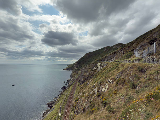 Breathtaking scenery of the coastline from Greystones to Bray on the clifftop walk