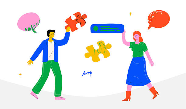 istock The cooperating man and woman set up the workflow. A symbol of partnership, teamwork of colleagues, and innovation. 2228678810