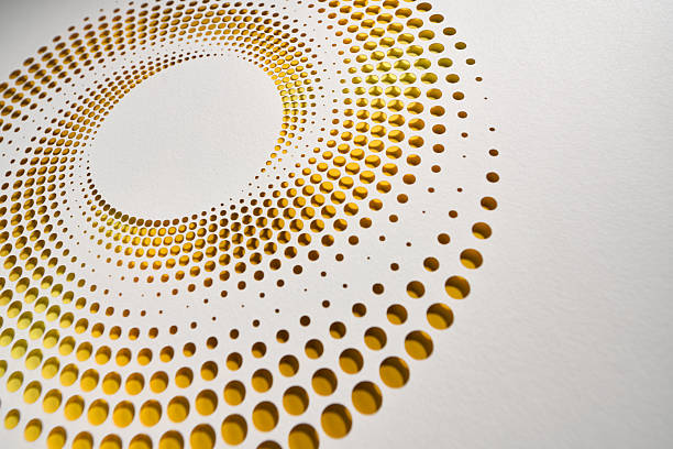 istock Yellow Gradient Circular Dot Cut-Out Design Creating Vibrant Abstract Paper Artwork 2228679052