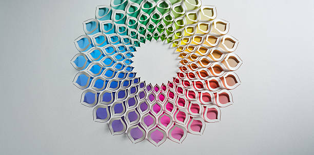 istock Colorful Geometric Paper Artwork Featuring Intricate Circular Gradient Cut-Out Design 2228679140