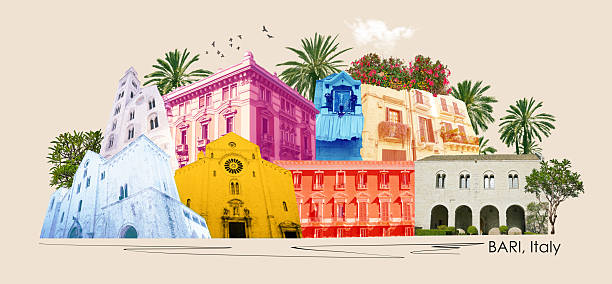 Collage or art design about Bari, Puglia, Italy