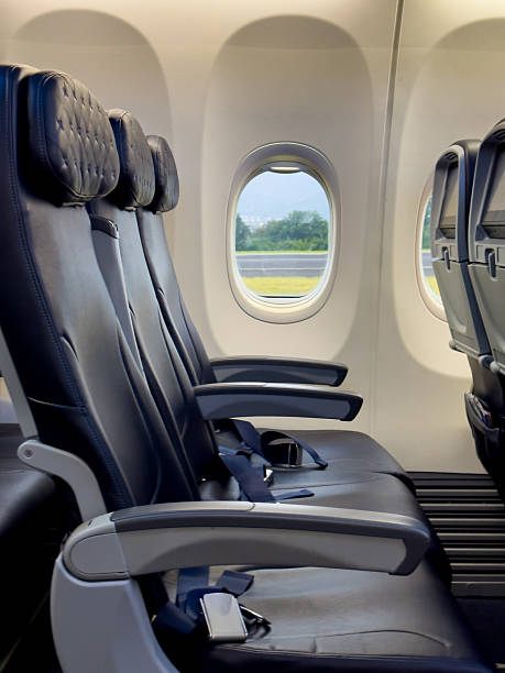 istock Empty seats of an airplane before take off 2228681149