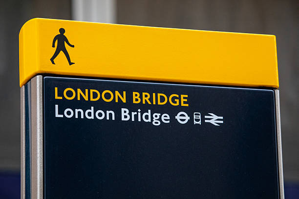 London, UK - June 3rd 2024: A pedestrian sign at London Bridge station in London, UK.