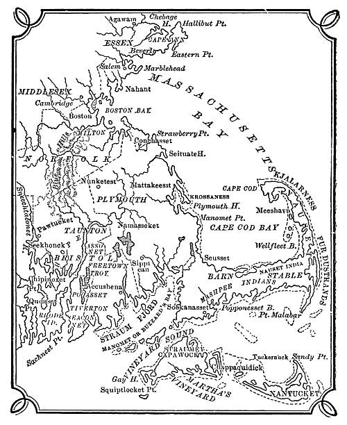 istock Map of  Massachusetts Bay - 19th Century 2228686001