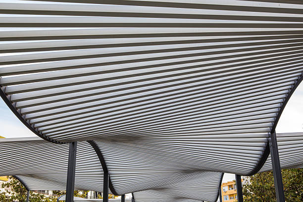 The modern architecture of the Pergola, located on Plaza Costa del Sol in Torremolinos, Spain.