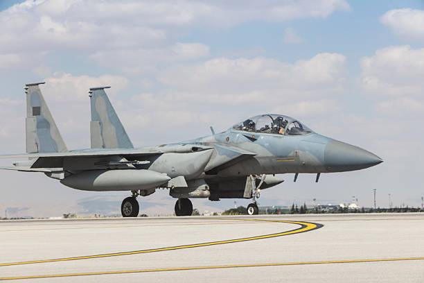 istock F-15 Fighter Jet on taxiway 2228692204
