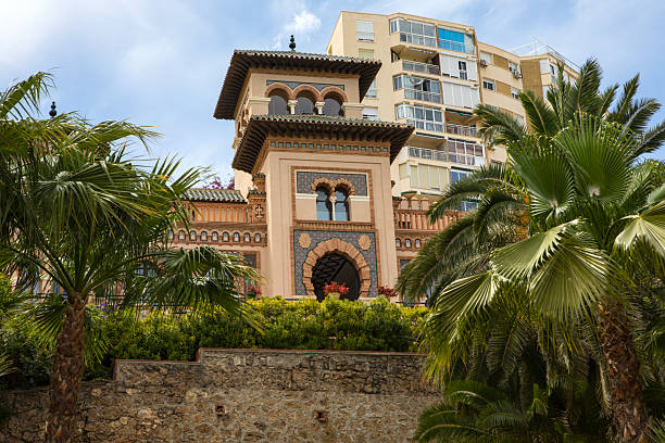 Torremolinos, Spain - April 26th 2024: The beautiful moorish architecture of Casa de los Navajas in Torremolinos, Spain.