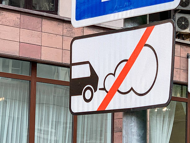 Exhaust Gas Prohibition Sign pollution environmental noise car noise