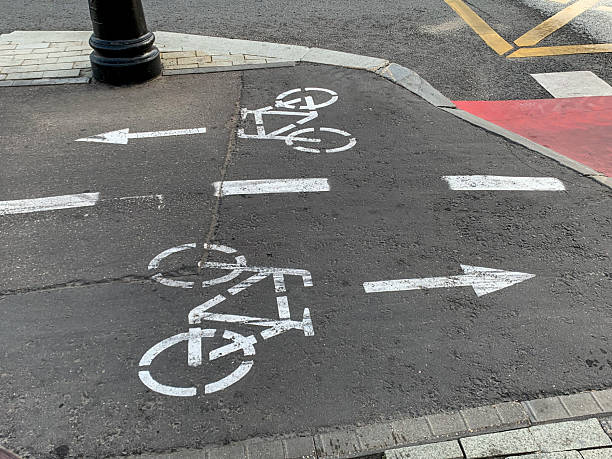 istock Bicycle Road Lane Signs 2228694133