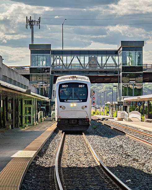 Hamilton, Ontario - Passenger Train arriving at West Harbour GO Station
