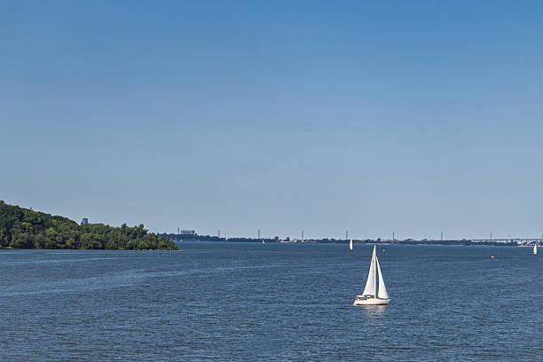 White Sailboat sailing on Burlington Bay