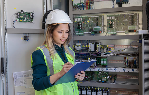istock Confident Female Engineer Conducting Maintenance and Technical Inspection in High-Tech Control Room of Renewable Energy Power Station 2228703239