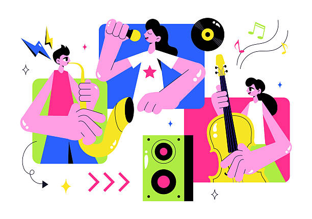 istock Virtual Concert Illustration Featuring a Metaverse Concept with People Watching a Musical Concerts, Interacting, and Exploring in a Virtual World 2228714854