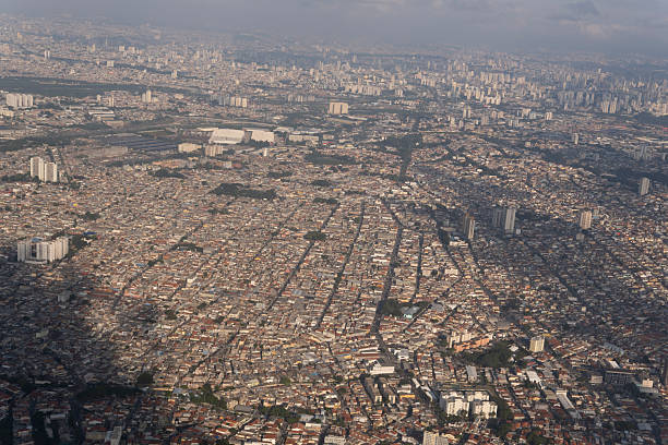 istock City Skyline and Sunset Horizon Seen from Airplane in Flight 2228718108