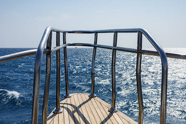 istock Boat deck with Red Sea view and railing 2228719524