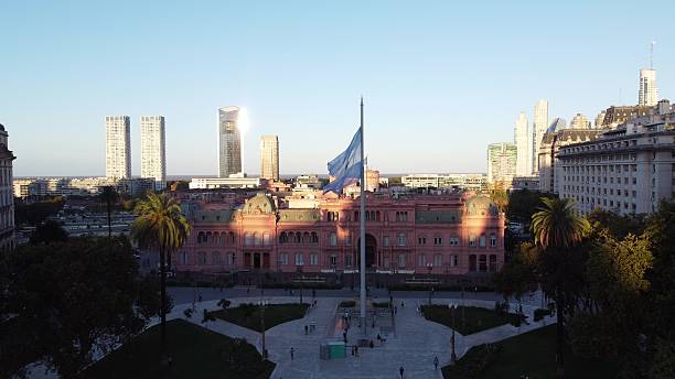 istock Argentinian flag waving at casa rosada in buenos aires 2228723528