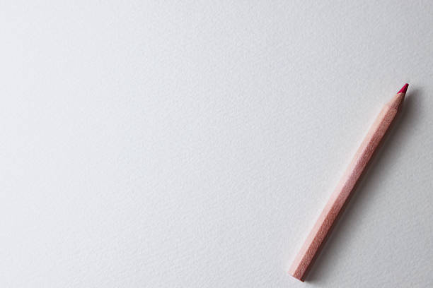 Pencil on white paper background with copy space for your text.