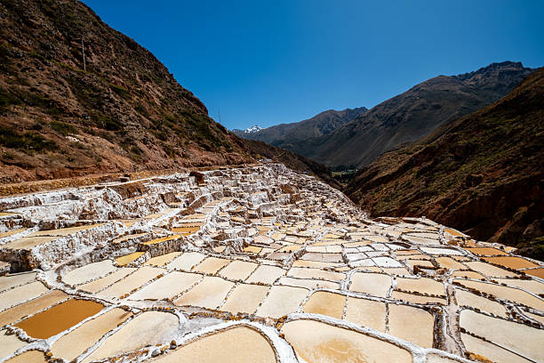 istock Mountain salt extraction wells at Salinas de Maras, Peru 2228728064