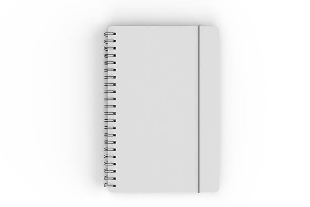 istock 3D realistic spiral bound notepad mockup with white blank paper isolated on background. For the business presentation journal, diary, notepad, booklet, paper drawing, catalogue, publisher, ads 2228736218