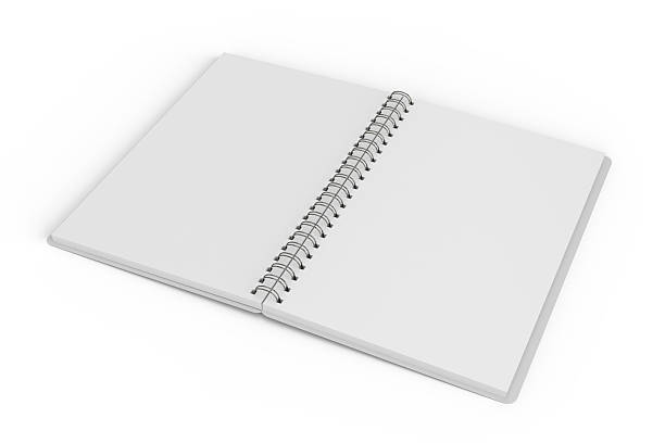 istock 3D realistic spiral bound notepad mockup with white blank paper isolated on background. For the business presentation journal, diary, notepad, booklet, paper drawing, catalogue, publisher, ads 2228736232
