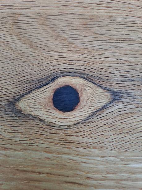 Flat wood, board with eye, gnarl patern, surface, timber, close up, macro