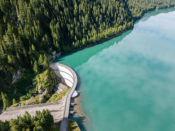 Yellow River,Aerial photography Of Xiaolangdi Reservoir,Xiaolangdi Dam,Henan,China,Asia.Water conservancy hub.Huanghe River.