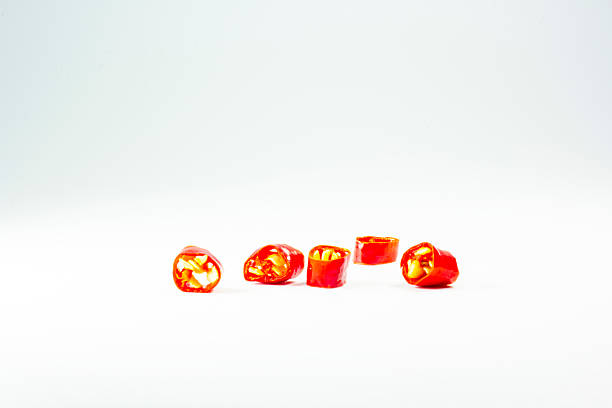 Chili peppers on white background