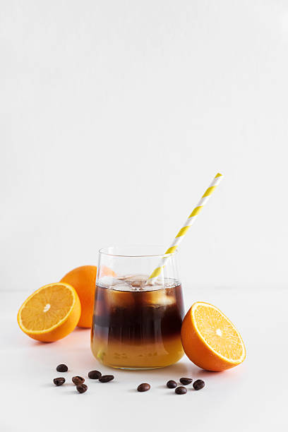 istock Layered Bumble Coffee with orange and espresso, served in a glass on white table 2228772474