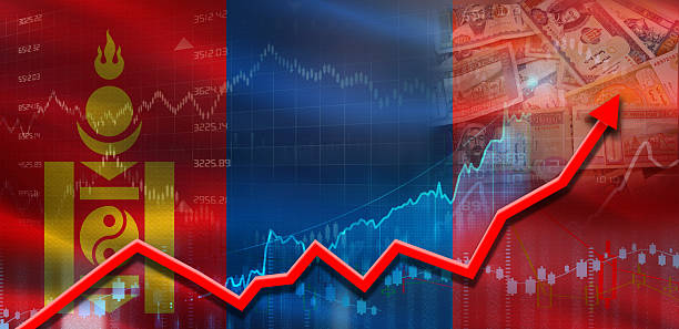 istock Mongolia financial growth on market graph. Mongolia economic growth on financial graph 2228773962