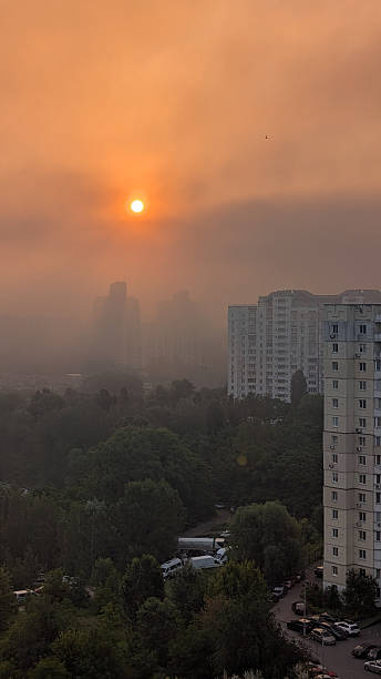 istock Kyiv Sunrise Shrouded in Smoke After Drone Attack and Fires 2228774895