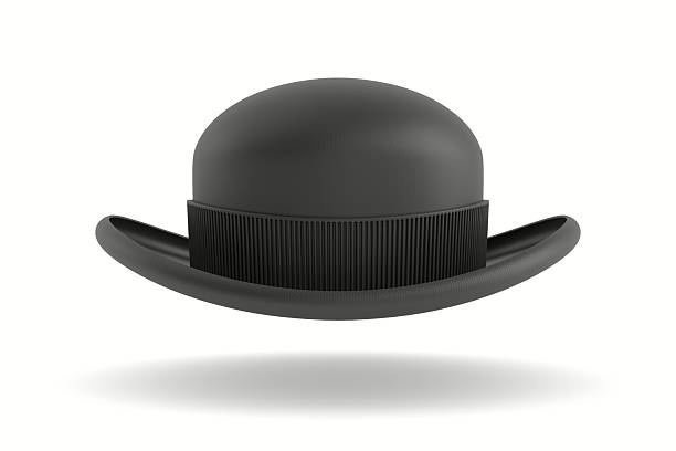 Black bowler hat on white background. Isolated 3D illustration